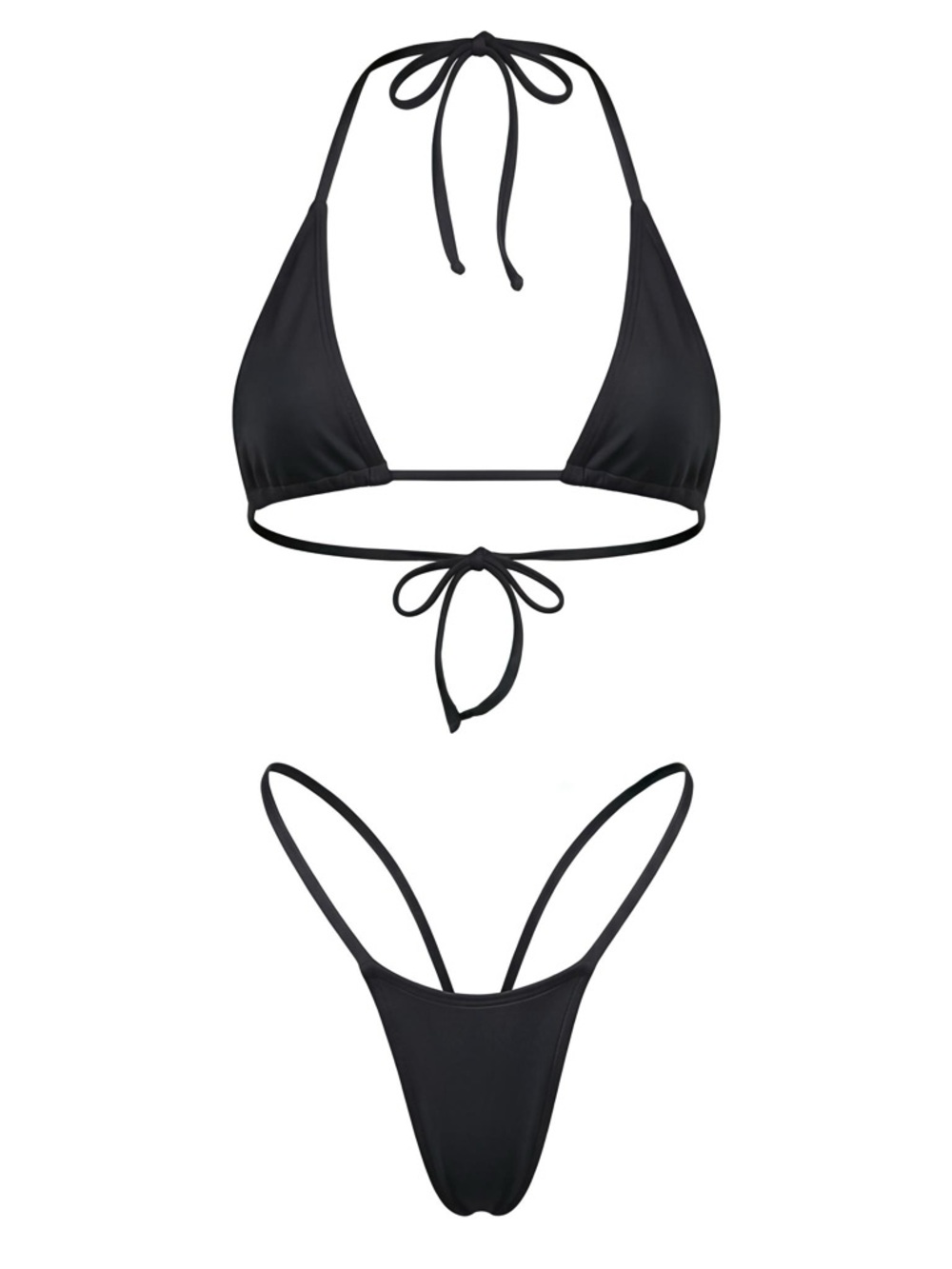 Black G String Thong Tri-Kini Set | Stripper Bikini | Exotic Dancewear